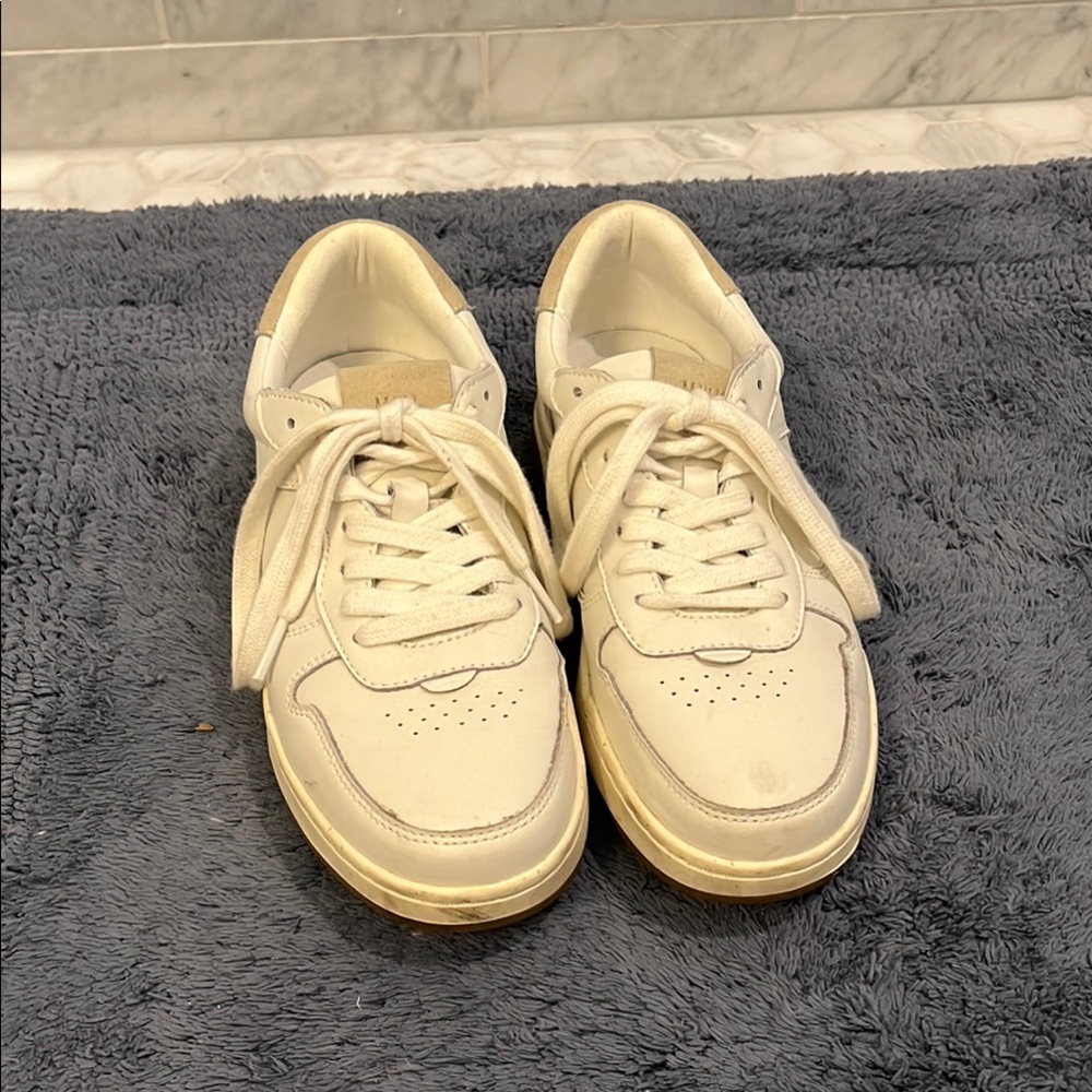 Madewell Cream and White Sneakers - Size 8